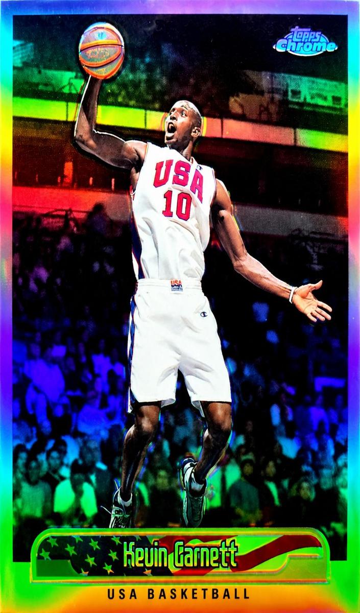 1999 Topps Chrome Basketball Refractor Kevin Garnett #250 PSA 8.5