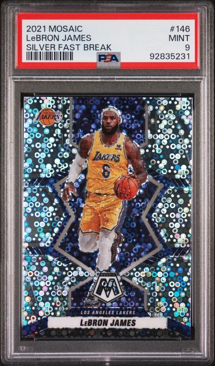 2021 Panini Mosaic Basketball Fast Break Silver LeBron James #146 PSA 9