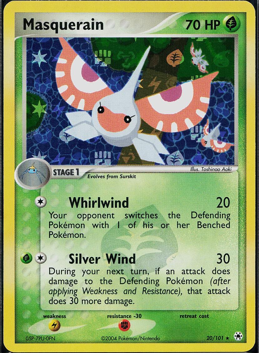 2004 Pokemon EX Hidden Legends Reverse Foil Masquerain #20