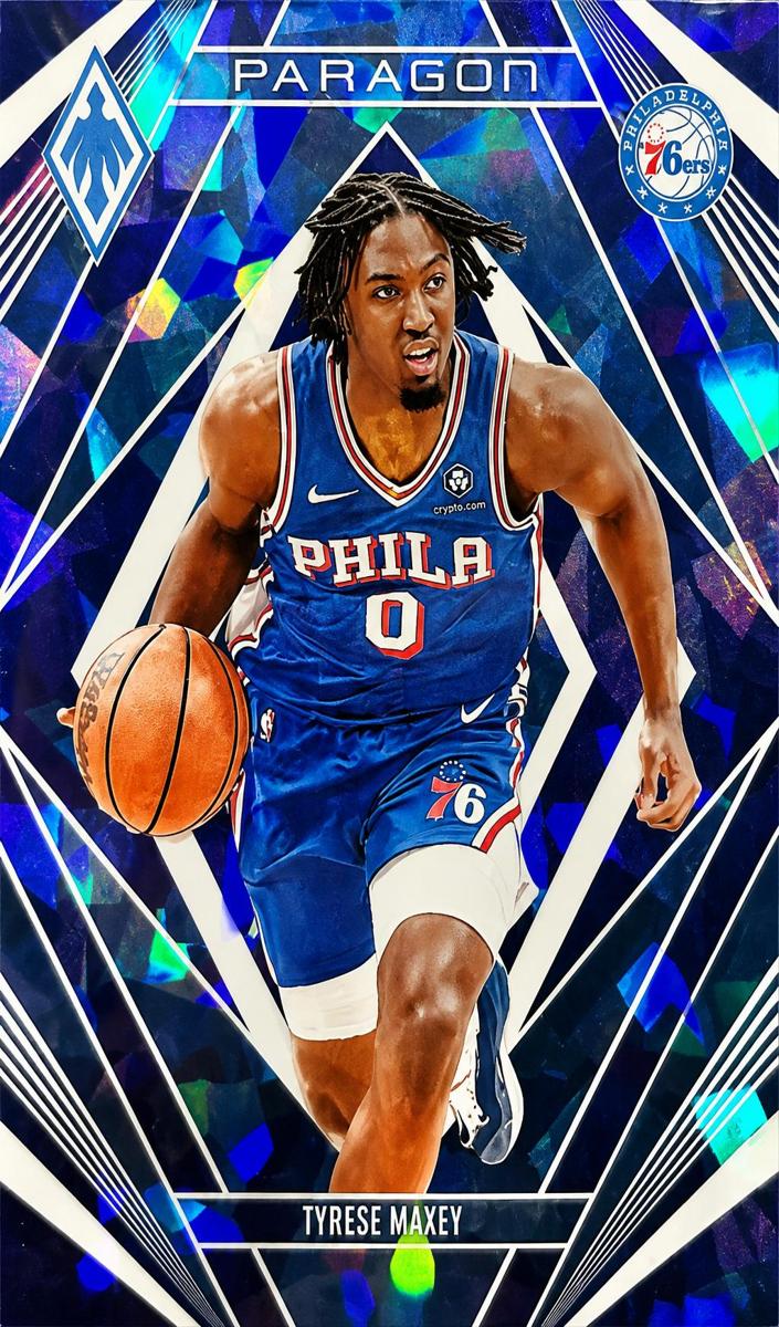 2023 Panini Phoenix Basketball Blue Ice Tyrese Maxey #8