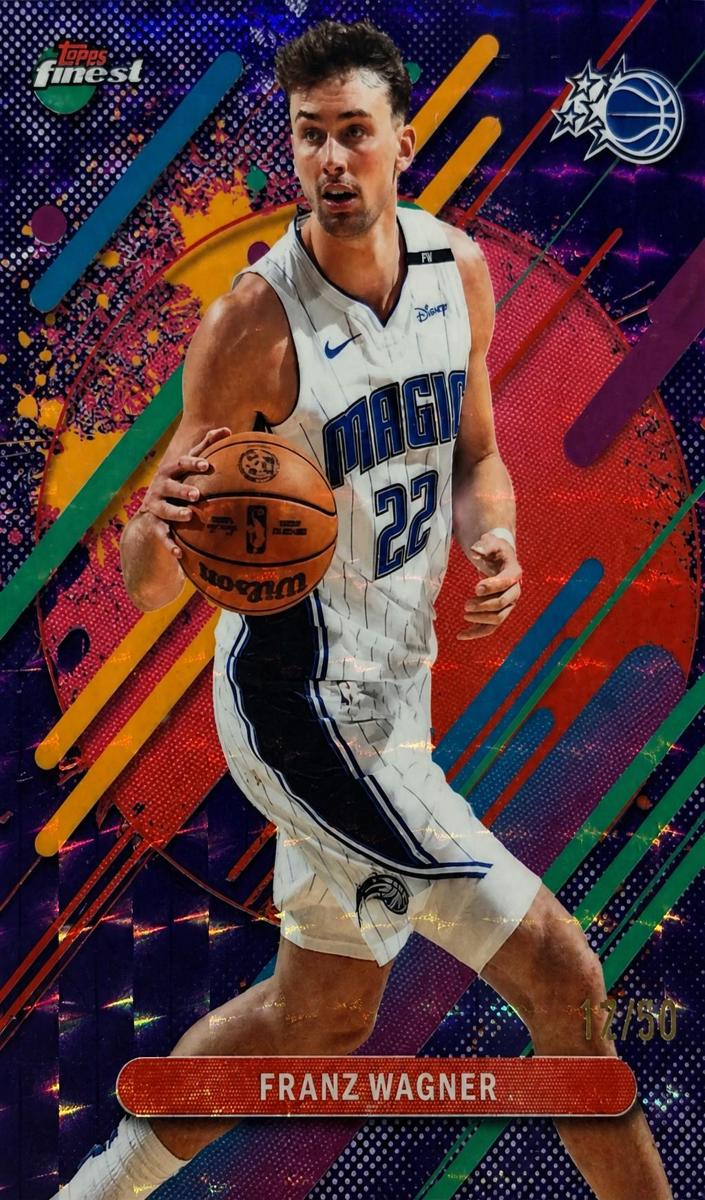 2025 Topps Finest Basketball Purple Geometric Refractor Franz Wagner #257 PSA 10