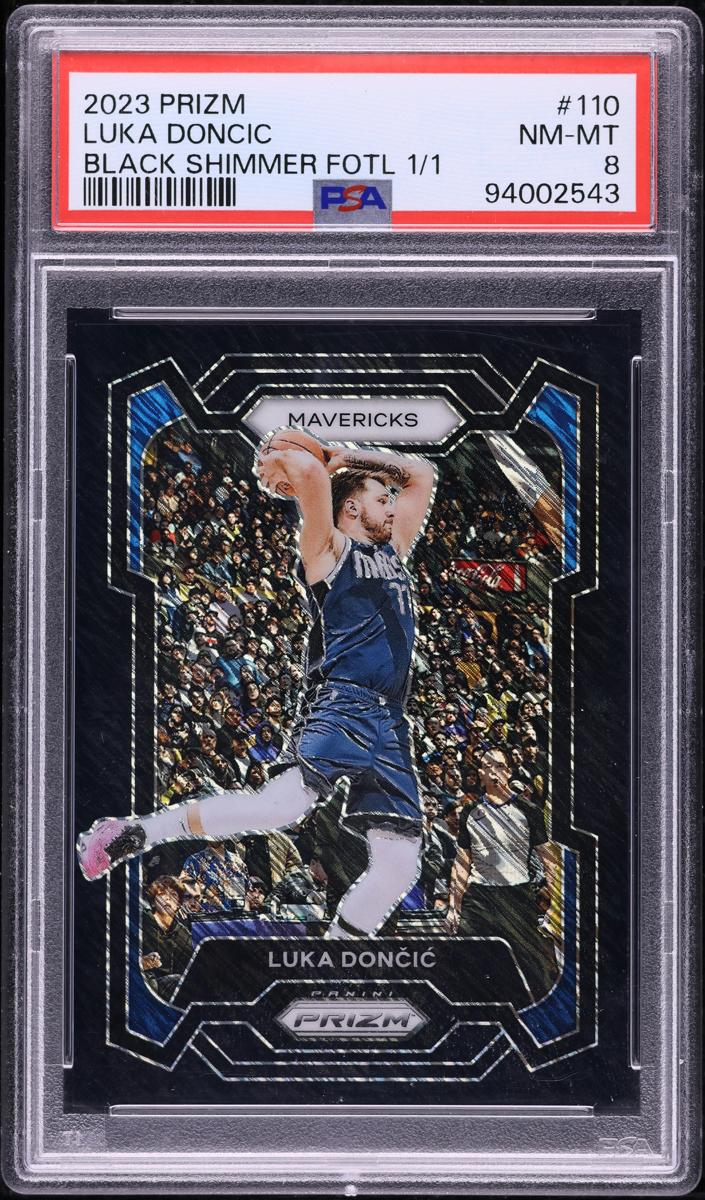 2023 Panini Prizm Basketball Black Shimmer FOTL Luka Doncic #110 PSA 7.5