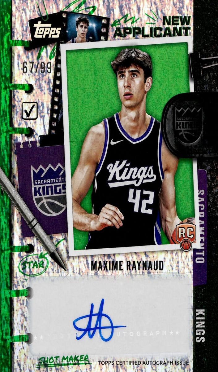 2025 Topps Basketball Green Holo Foil Maxime Raynaud #NA-MR