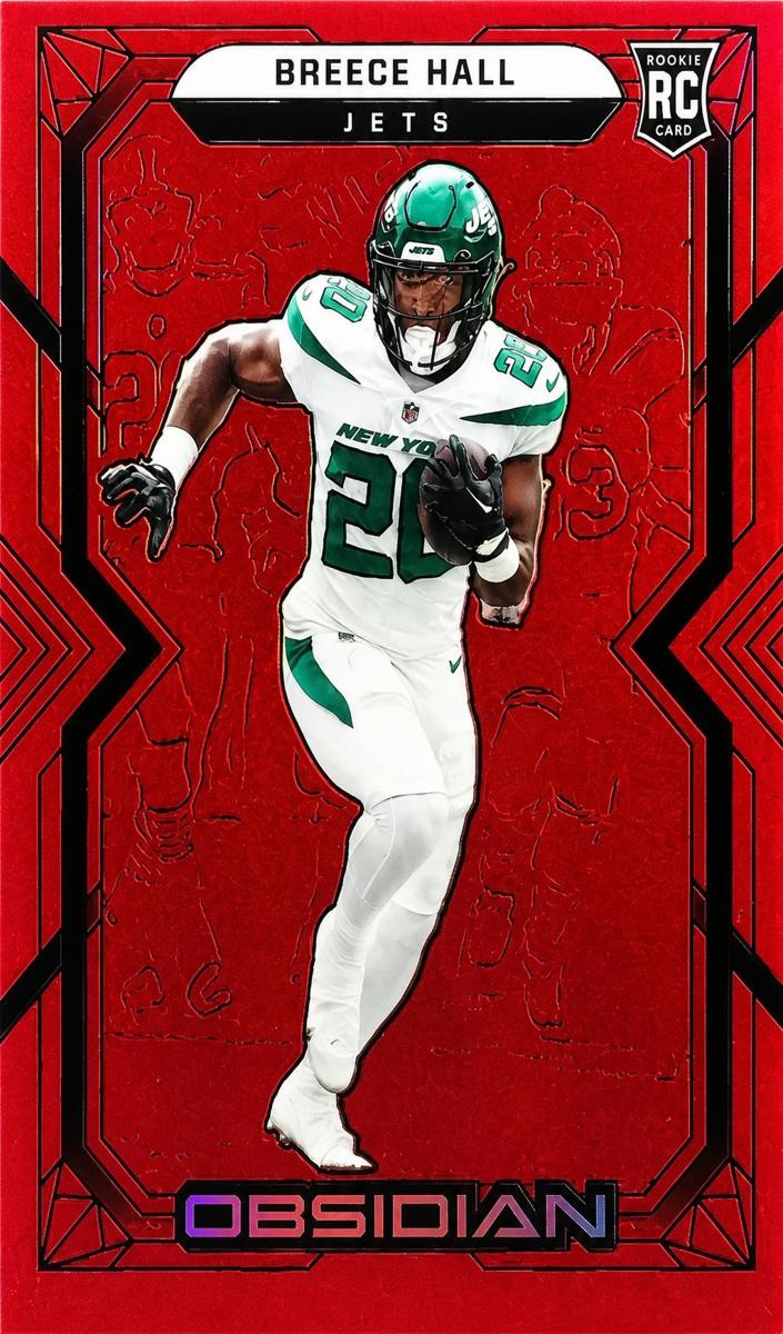 2022 Panini Obsidian Football Electric Etch Red Breece Hall #107