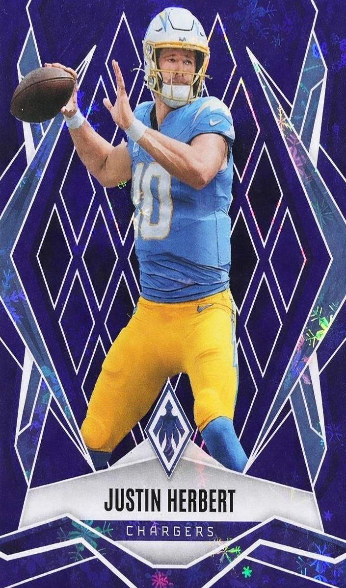 2025 Panini Phoenix Football Blue Winter Justin Herbert #58