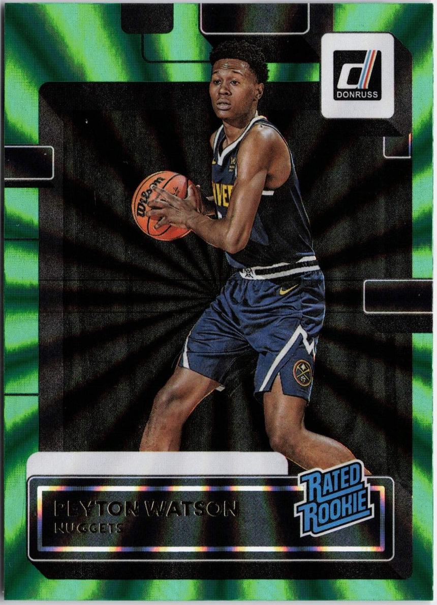 2022 Panini Donruss Basketball Holo Green Laser Peyton Watson #230