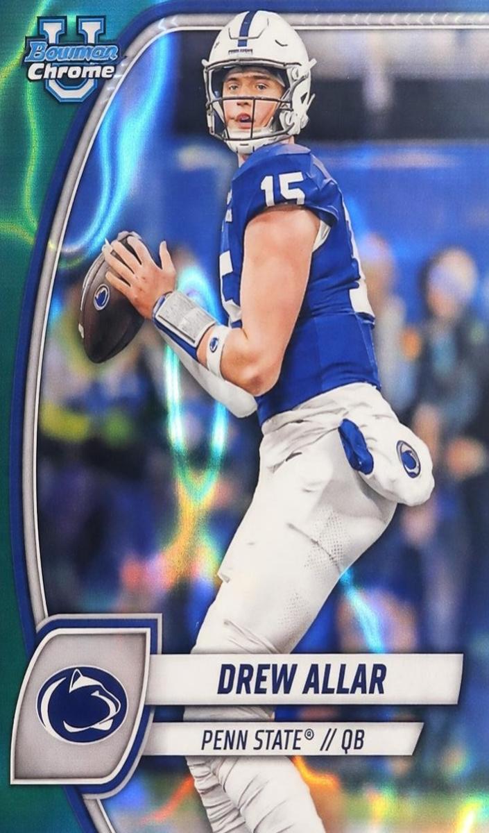 2024 Bowman Chrome University Football Teal Lava Refractor Drew Allar #4