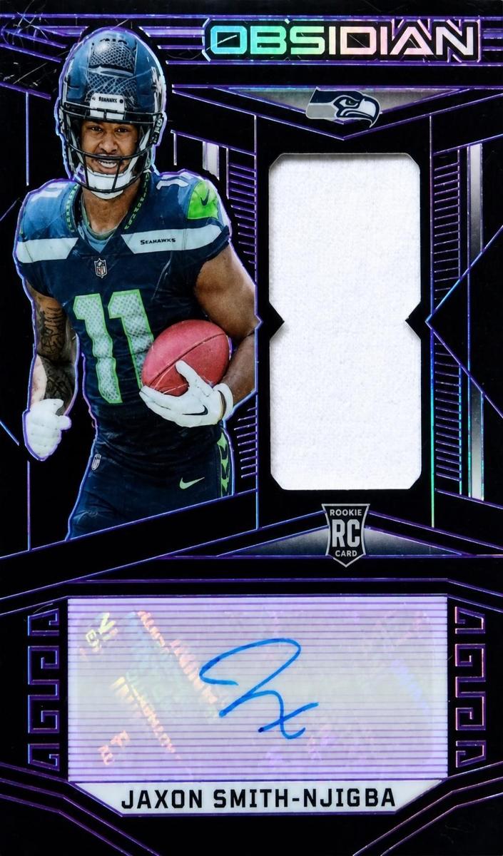 2023 Panini Obsidian Football Electric Etch Purple Jaxon Smith-Njigba #186 PSA 7.5