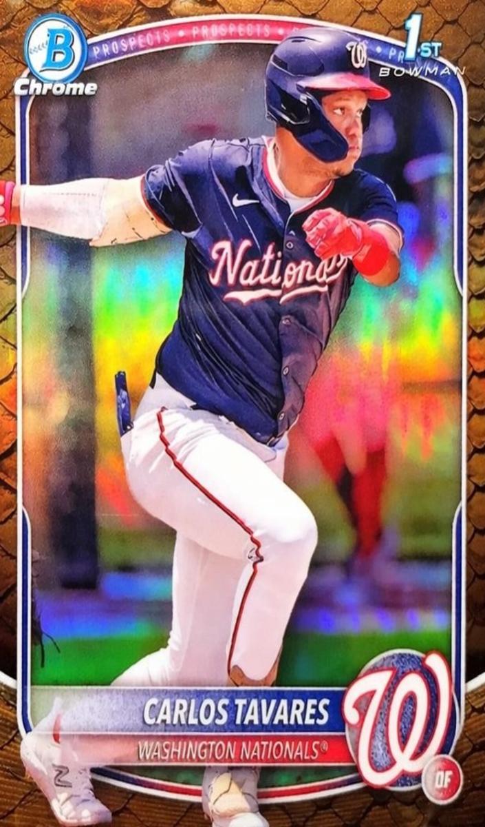 2025 Bowman Chrome Prospects Baseball Reptilian Refractor Carlos Tavares #BCP-28 SGC 10