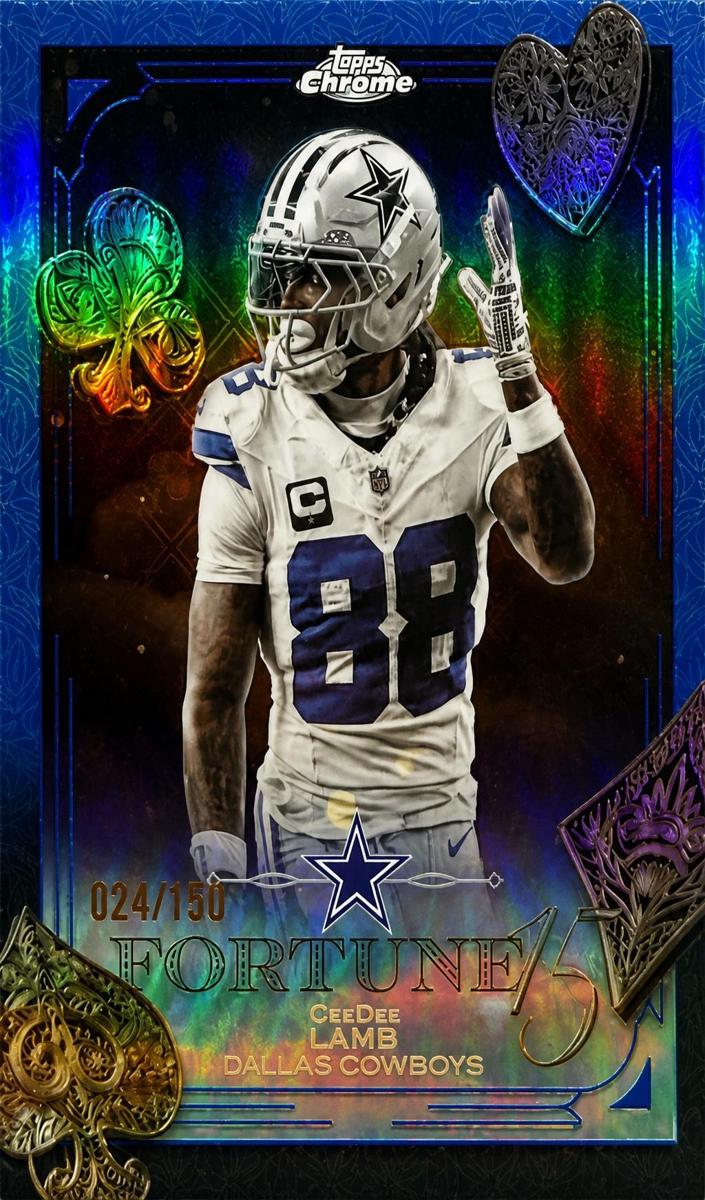2025 Topps Chrome Football Blue Refractor CeeDee Lamb #F15-9
