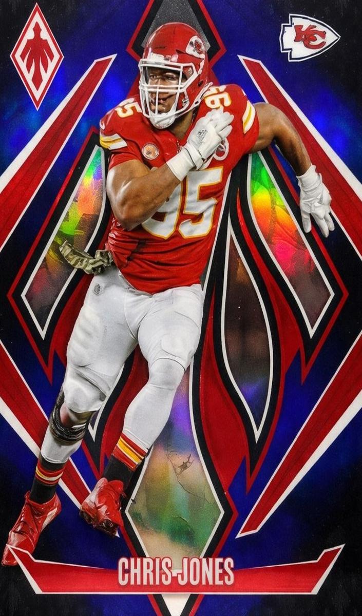 2024 Panini Phoenix Football Blue Fade Chris Jones #23
