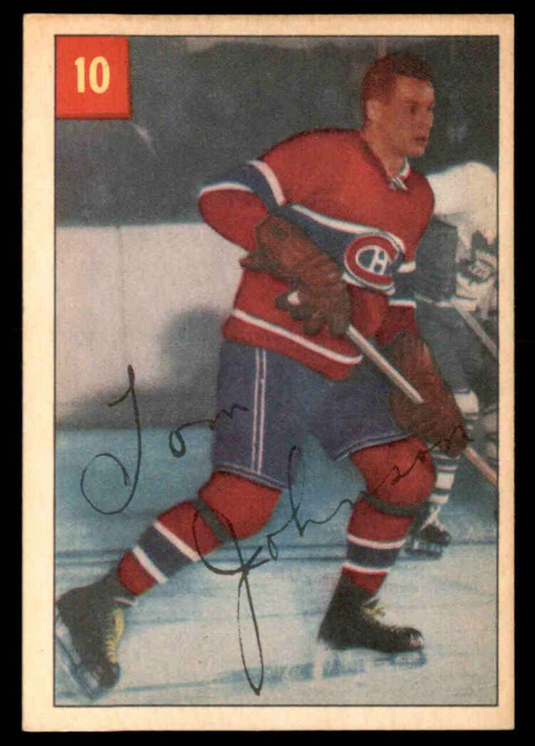 1954 Parkhurst Hockey Tom Johnson #10 PSA 7