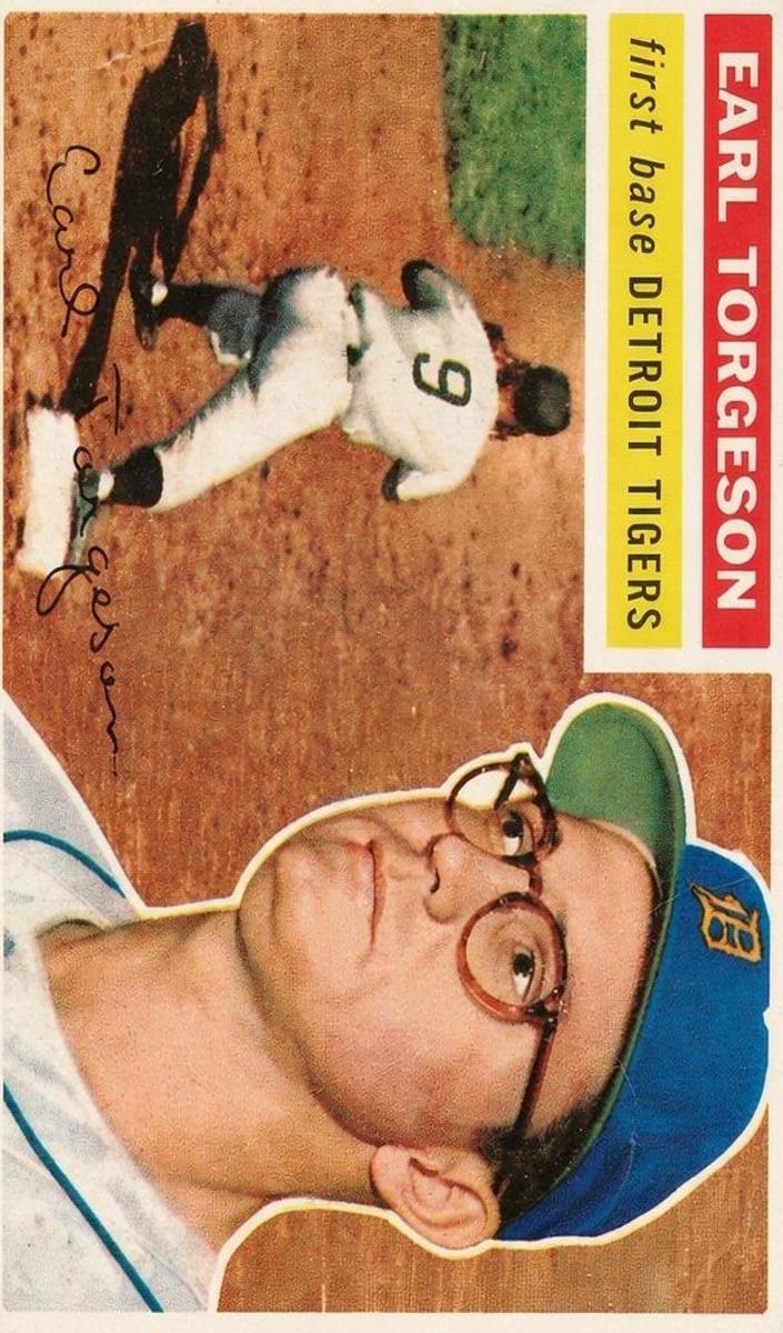 1956 Topps Baseball White Back Earl Torgeson #147 PSA 7