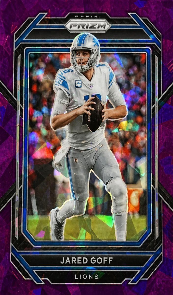 2022 Panini Prizm Football Purple Ice Jared Goff #95