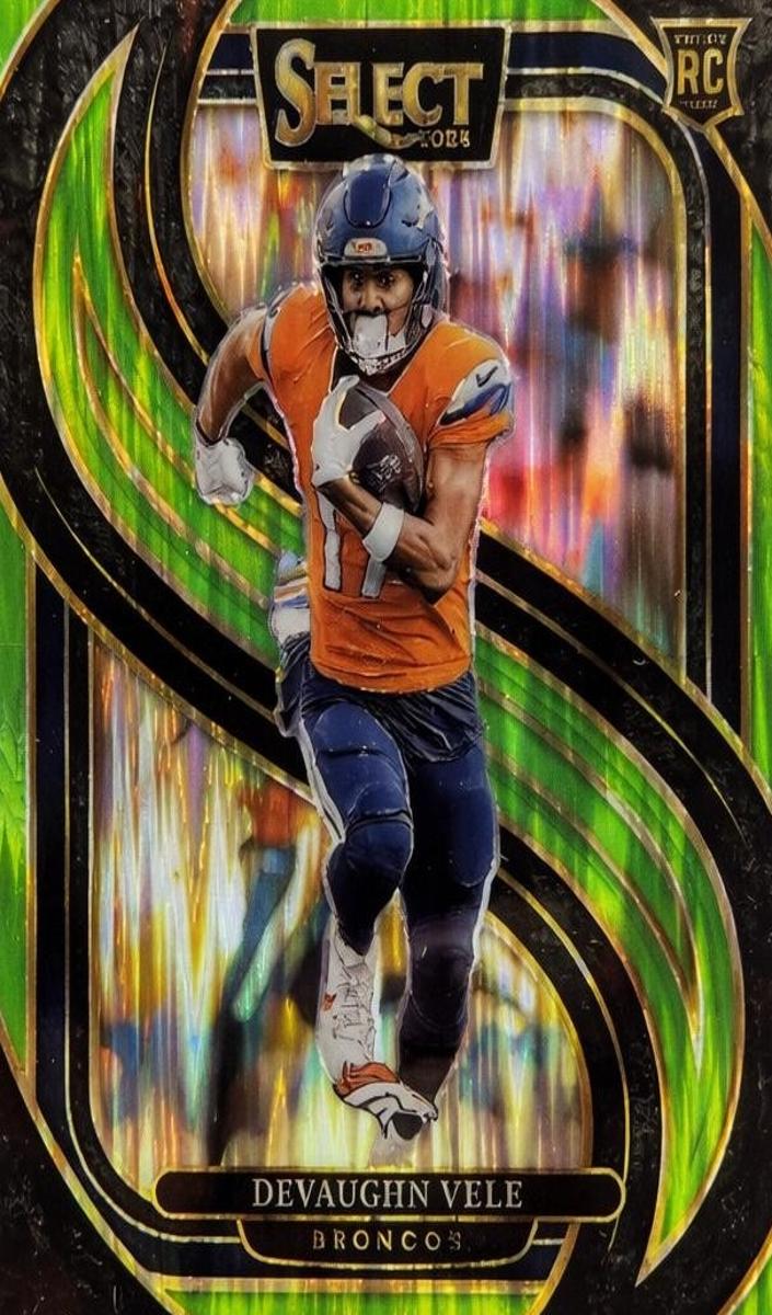 2024 Panini Select Football Neon Green Shock Devaughn Vele #150
