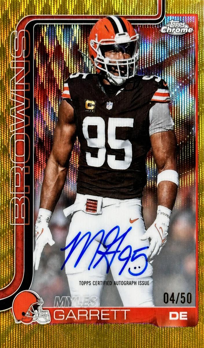 2025 Topps Chrome Football Gold Wave Refractor Myles Garrett #BA-MG