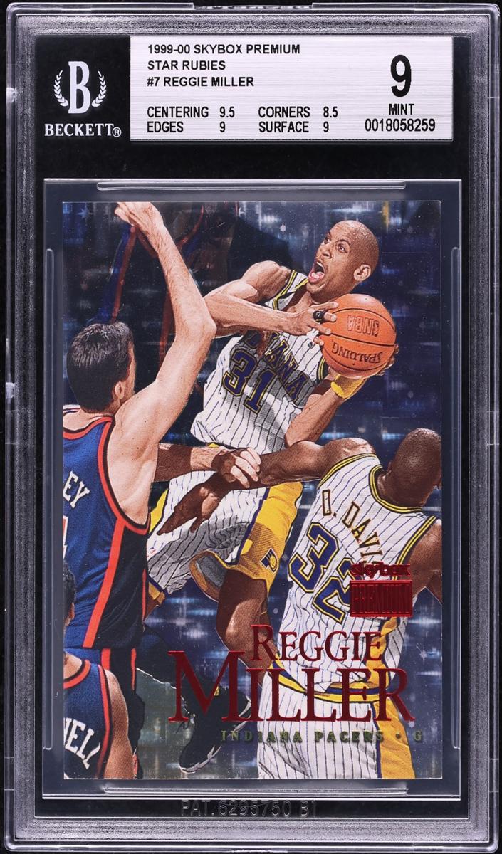 1999 Skybox Premium Basketball Star Rubies Reggie Miller #7 BGS 9