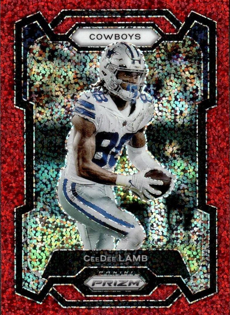 2023 Panini Prizm Football Red Sparkle CeeDee Lamb #72 SGC 9.5