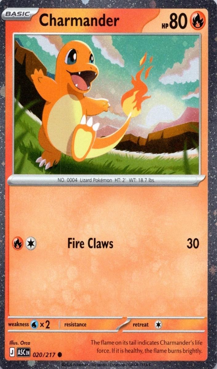 2026 Pokemon Mega Evolution Ascended Heroes Cosmos Holo Charmander #20 CGC 9.5