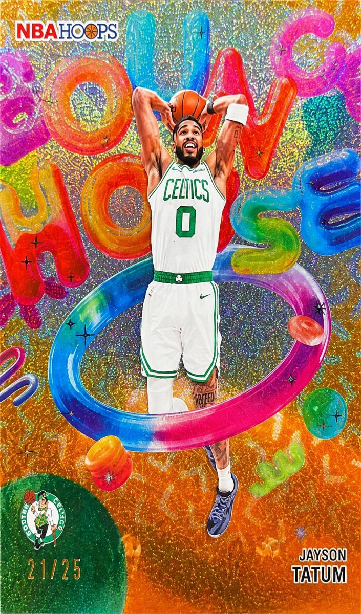2025 Topps NBA Hoops Basketball Pixel Burst Orange Jayson Tatum #BH-10