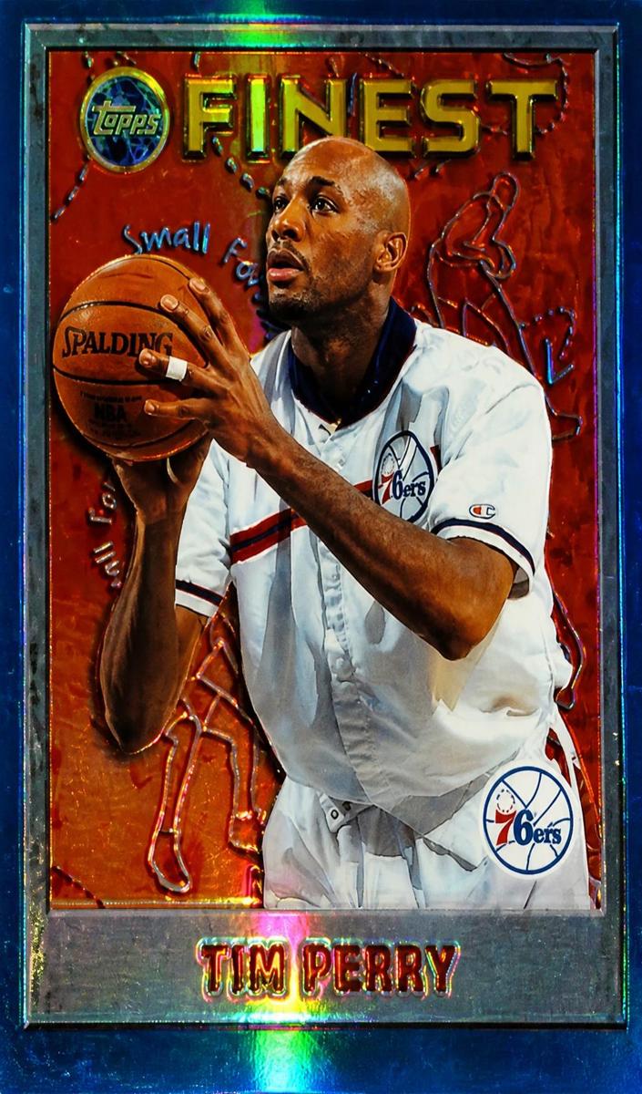 1995 Topps Finest Basketball Refractor Tim Perry #79