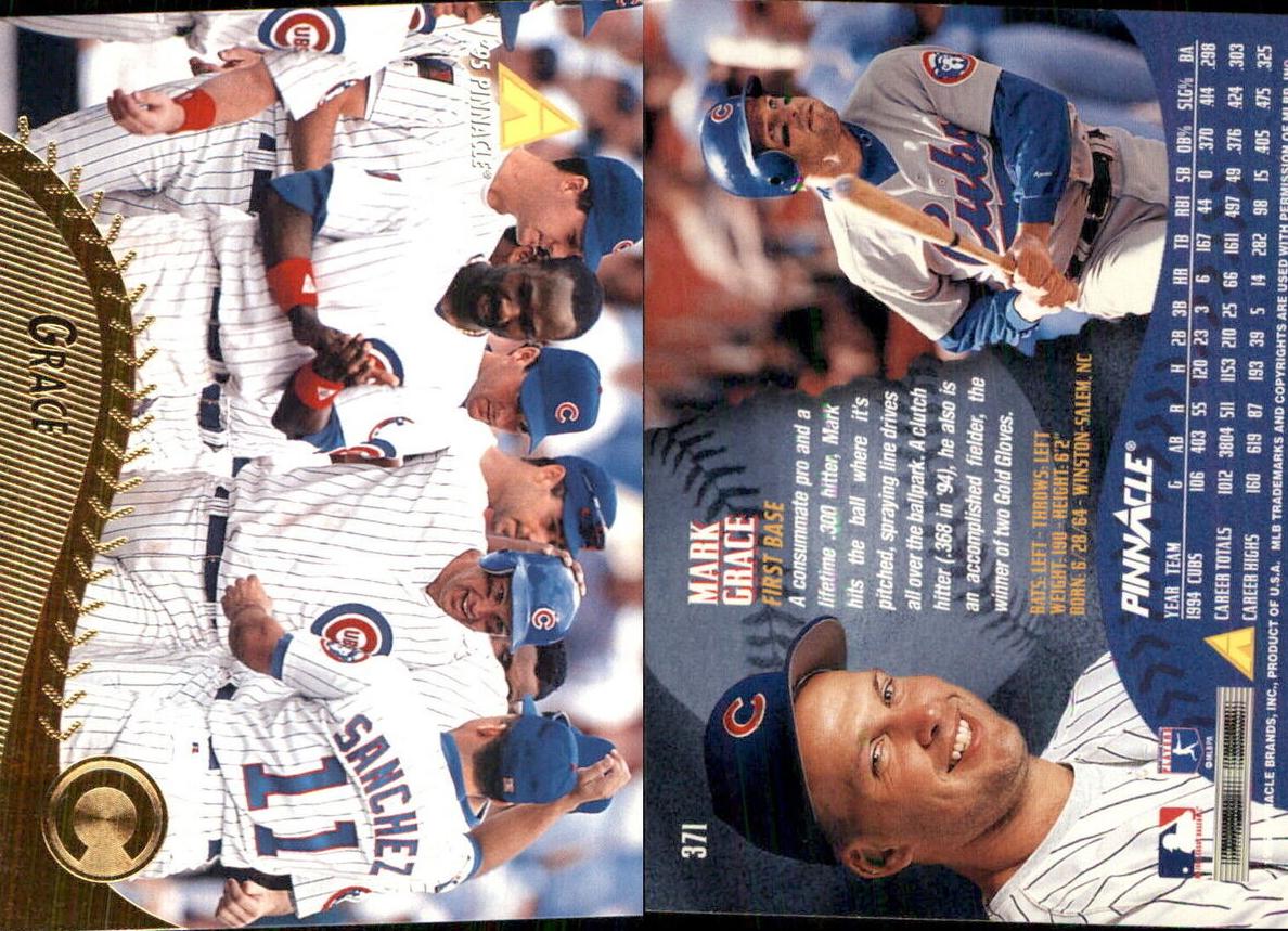 1995 Pinnacle Baseball Mark Grace #371
