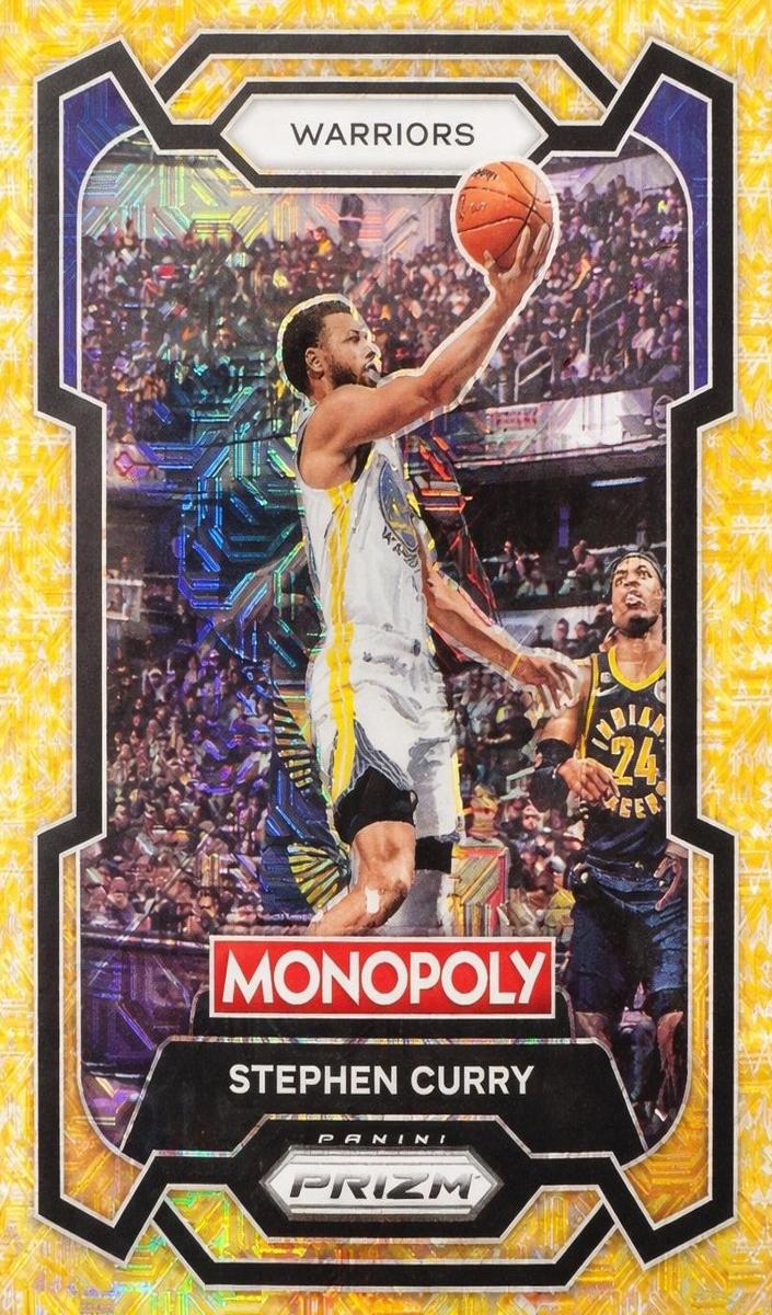 2023 Panini Prizm Monopoly Basketball Gold Millionaire Shimmer Stephen Curry #28 PSA 9