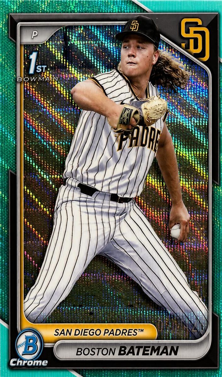 2024 Bowman Draft Chrome Baseball Aqua Wave Refractor Boston Bateman #BDC-34