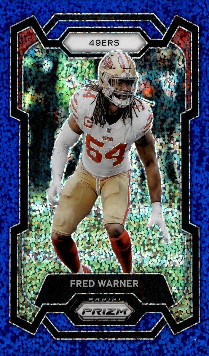 2023 Panini Prizm Football Blue Sparkle Fred Warner #270 PSA 9