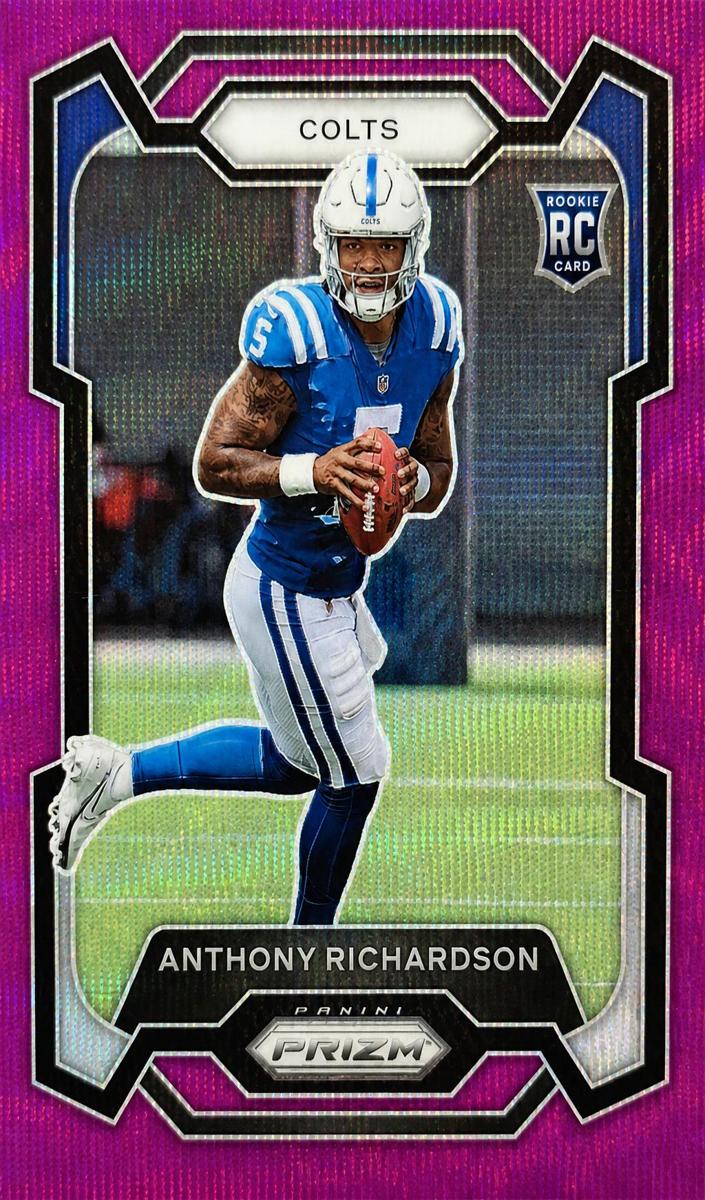 2023 Panini Prizm Football Purple Wave Anthony Richardson #343 PSA 9