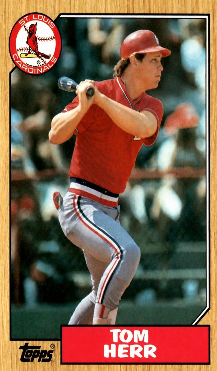 1987 Topps Baseball Tom Herr #721 PSA 8.5