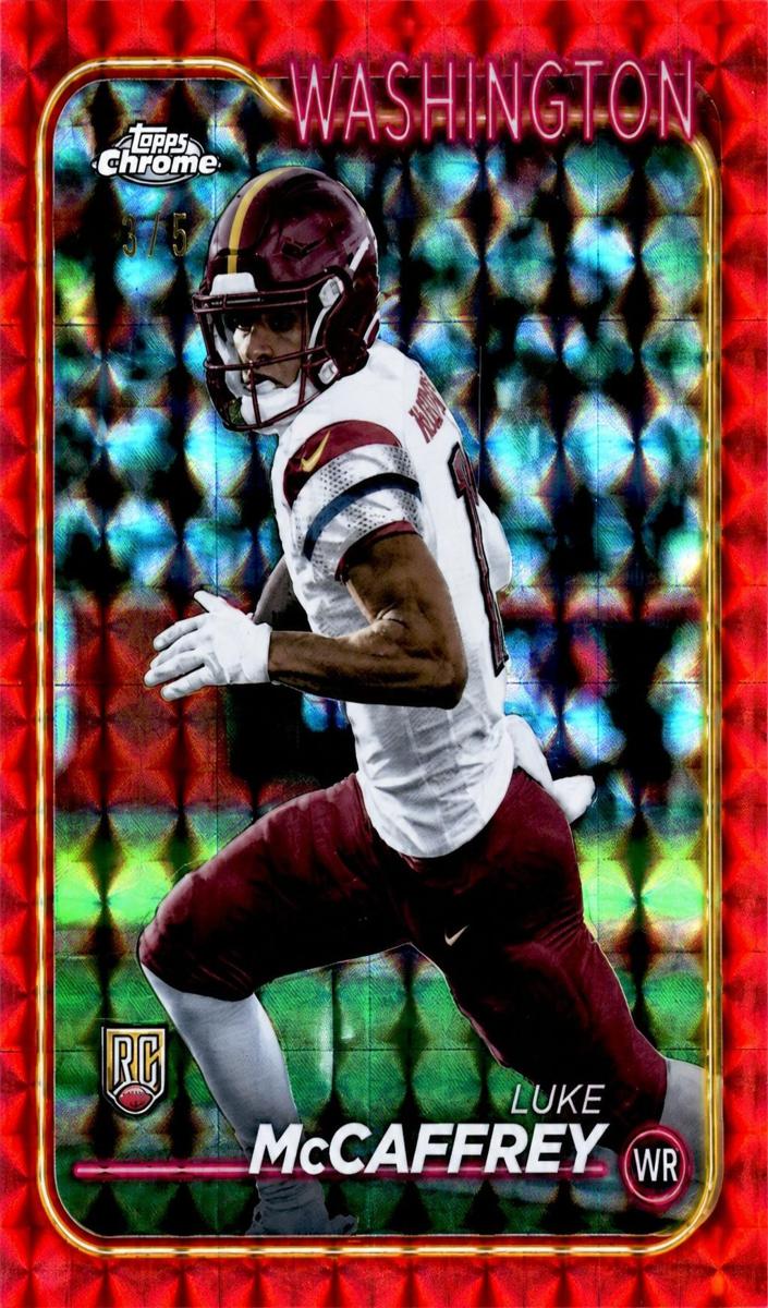 2024 Topps Chrome Football Red Refractor Luke McCaffrey #244