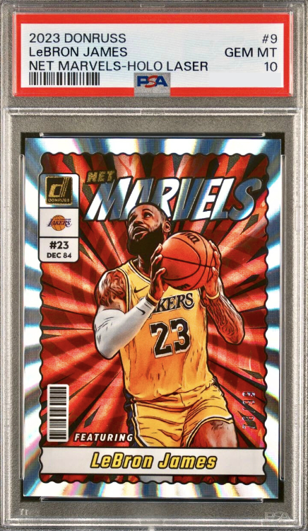 2023 Panini Donruss Basketball Holo Laser LeBron James #9 PSA 9