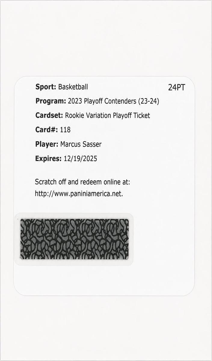 2023 Panini Contenders Basketball Playoff Ticket Marcus Sasser #118