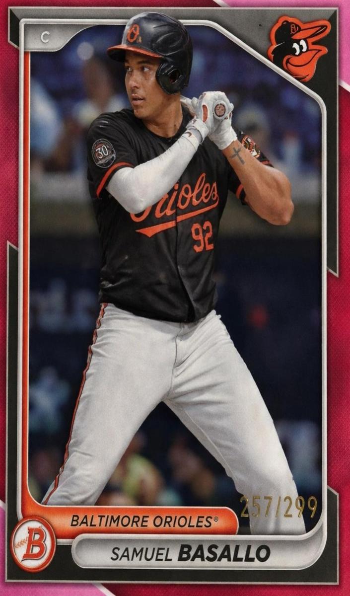 2024 Bowman Prospects Baseball Fuchsia Samuel Basallo #BP-38