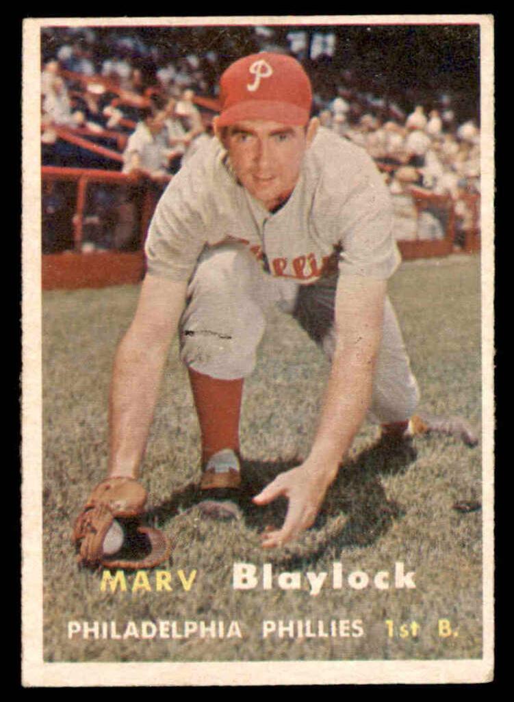 1957 Topps Baseball Marv Blaylock #224 PSA 7