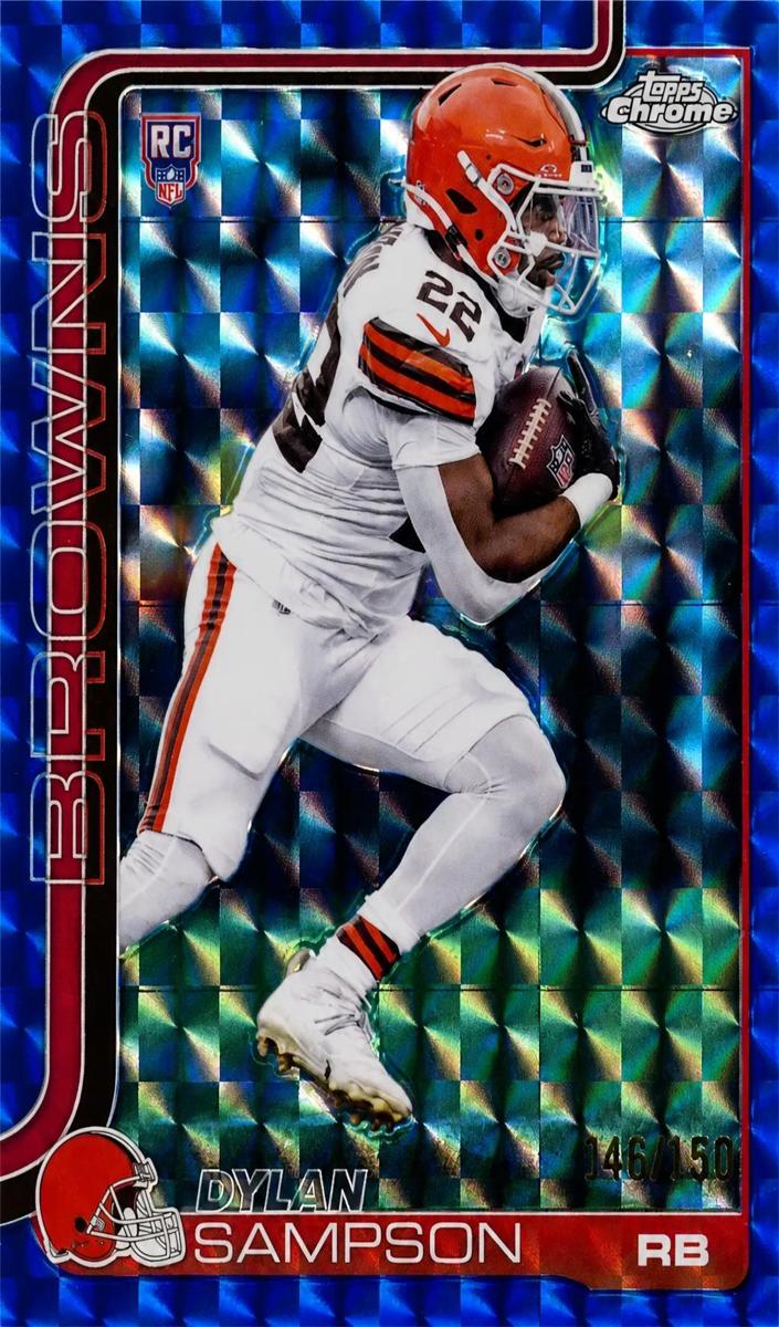 2025 Topps Chrome Football Blue Geometric Refractor Dylan Sampson #308