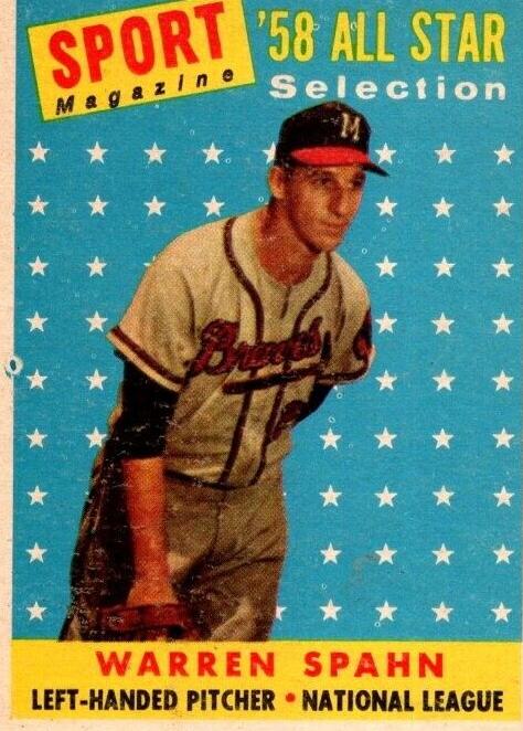 1958 Topps Baseball All-Star Warren Spahn #494 PSA 6.5