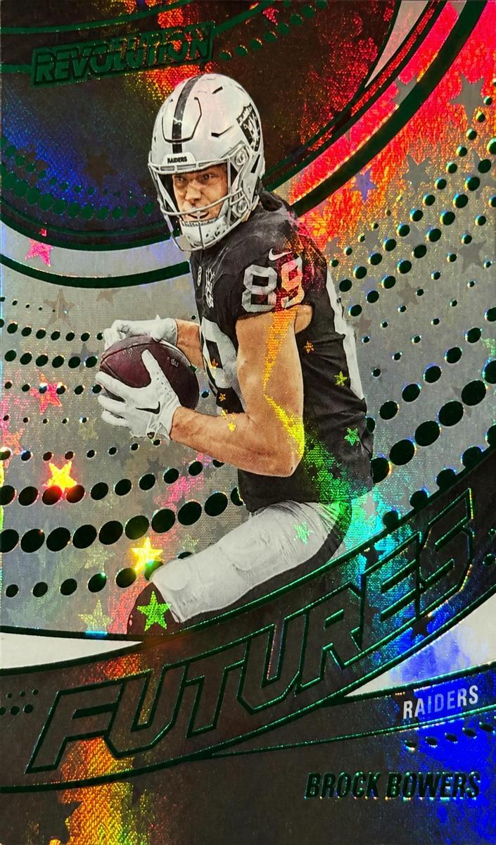 2025 Panini Revolution Football Green Swirl Brock Bowers #1