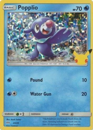 2021 Pokemon McDonald's 25th Anniversary Popplio #23 PSA 10