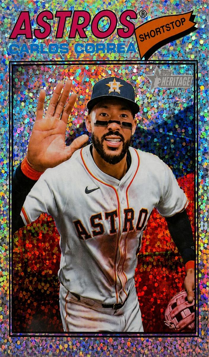 2026 Topps Heritage Baseball Silver Sparkle Refractor Carlos Correa #154