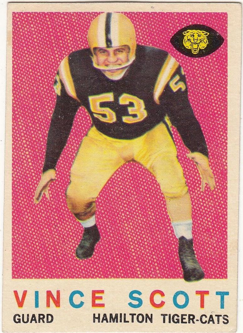 1959 Topps CFL Football Vince Scott #71 PSA 8