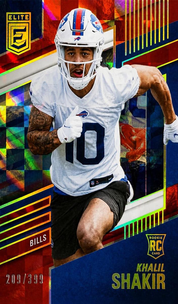 2022 Donruss Elite Football Red Khalil Shakir #166 PSA 9