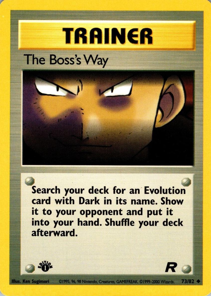 2000 Pokemon Team Rocket 1st Edition The Boss's Way #73 PSA 10