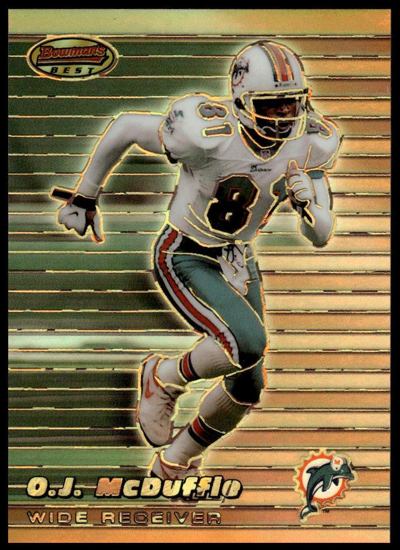 1999 Bowman's Best Football Atomic Refractor O.J. McDuffie #44