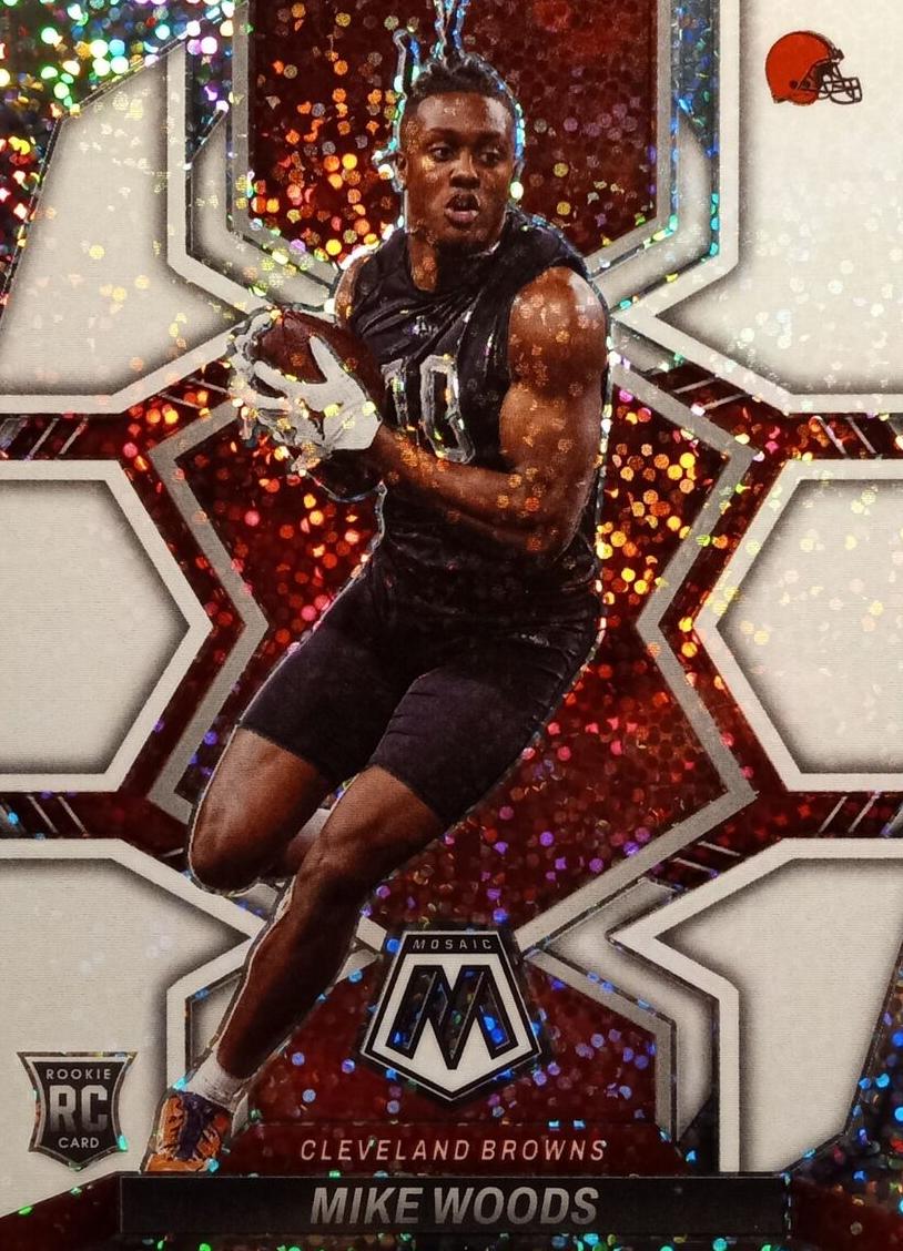 2022 Panini Mosaic Football White Sparkle Mike Woods #350