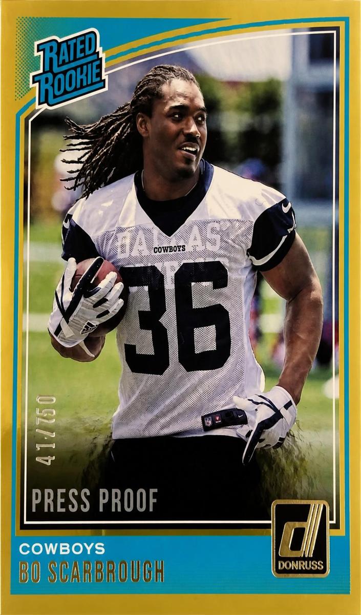 2018 Panini Donruss Football Press Proof Gold Bo Scarbrough #344