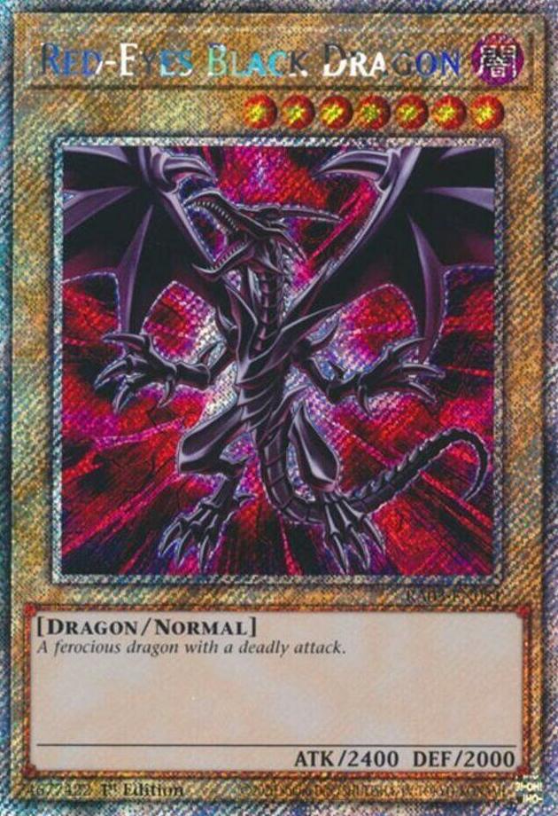 2024 Yu-Gi-Oh! Quarter Century Bonanza Platinum Secret Rare Red-Eyes Black Dragon #RA03-EN081 PSA 10
