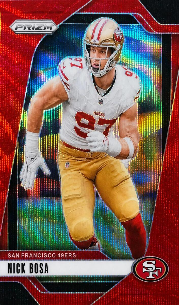 2024 Panini Prizm Football Red Wave Nick Bosa #254 PSA 10