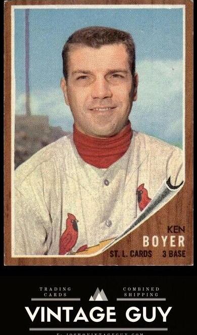 1962 Topps Baseball Ken Boyer #370 PSA 5.5